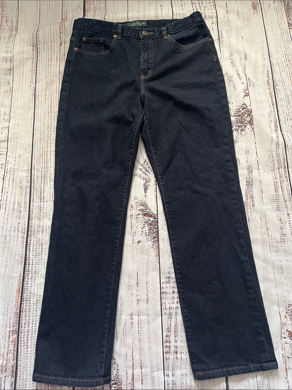 Ralph Lauren LRL High Rise Dark Wash Classic Straight Leg Jeans Size 12 Women’s